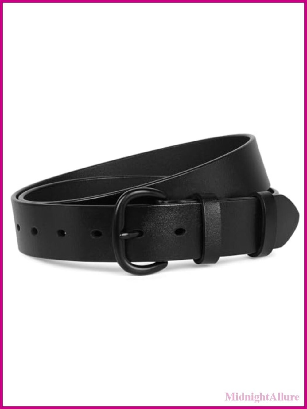 PU Leather Women's Belt with Black Buckle for Jeans Pants Dresses